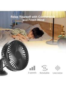 1入黑色單頭吸盤車用風扇,12v / 24v - 黑色 - 查看 4