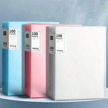 1pc A4 File Folder With Plastic Sleeves, 100pcs/30pcs Document Organizing Binder, Multiple Colors Available,Back To School,School Supplies - Green - View 2