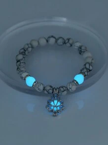 Nooxian Pulsera brillante en oscuro con diseño de cuenta - Azul - Ver 8