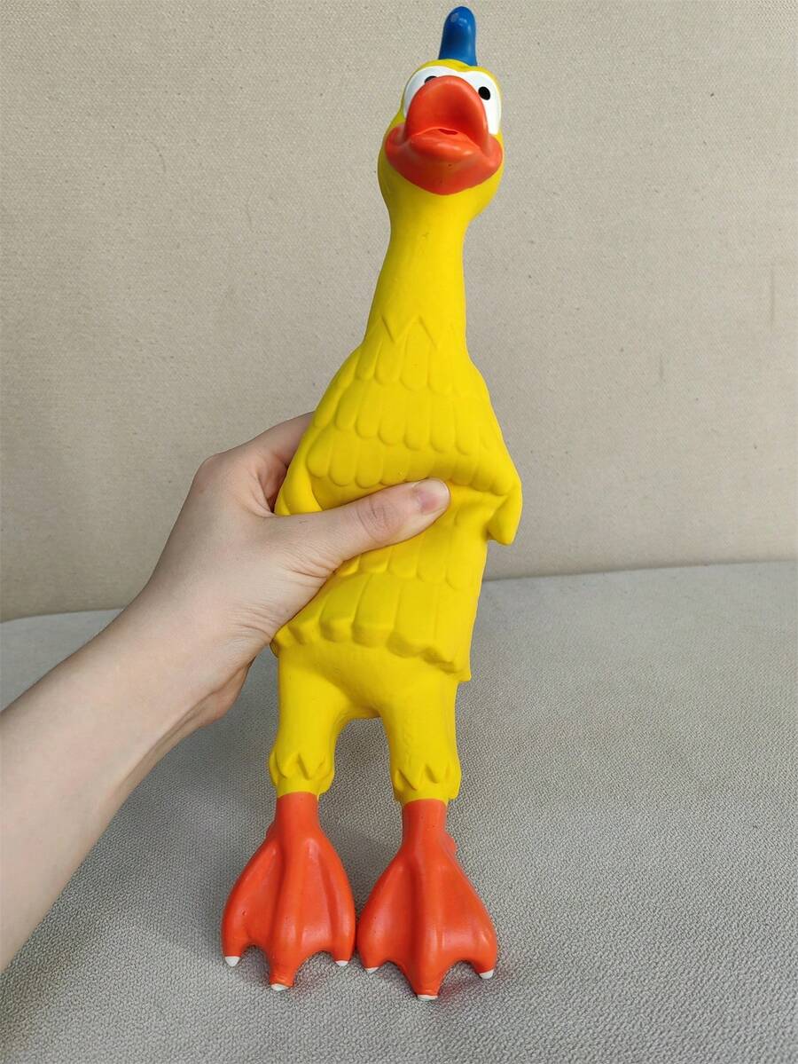 1pc Sound Emitting Dog Toy For Medium And Large Breed, Interactive Goose Toy For Paw Grinding, Stress Relief And Venting - Yellow - View 1