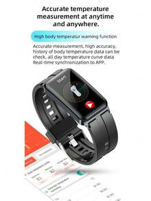 LORDWEY Đồng hồ thông minh EP01 Nhiều mặt đồng hồ Nhắc nhở cuộc gọi Phát nhạc Thể thao Nhịp tim Theo dõi nhiệt độ cơ thể cho Smartbracelet - màu đen - Xem 7