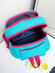 Cartoon Kids' School Backpack, Double-shoulder Bag - Green - View 7