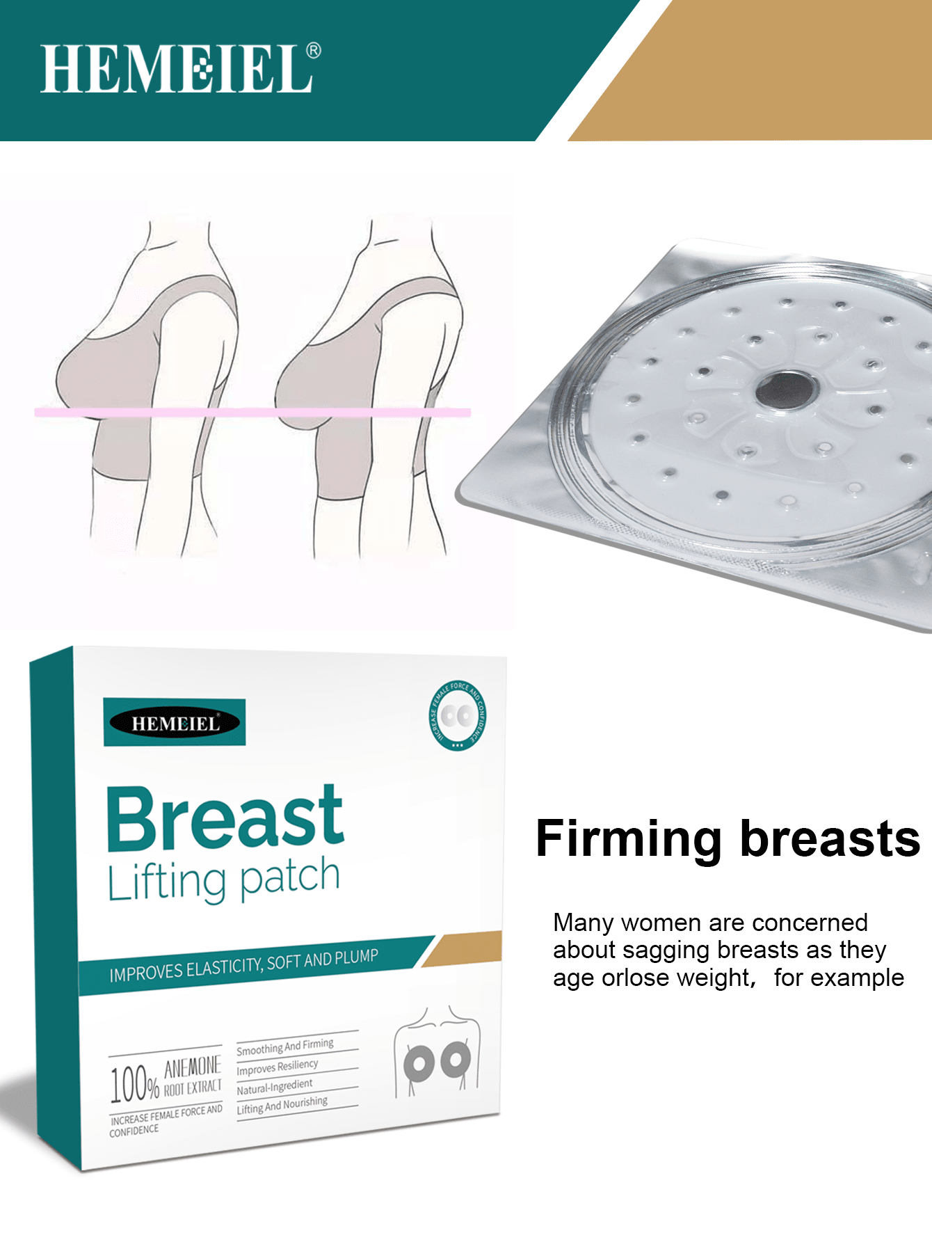 Breast Lifting Patch Collagen Breast Augmentation Firming 6 pcs