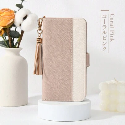 多色拼接时尚手机壳，防震防污，独特设计，带腕带，多功能卡槽支架钱包式翻盖，可拆卸，兼容 6/7/8/SE2/SE3/11/12/13/14/15/16 等机型