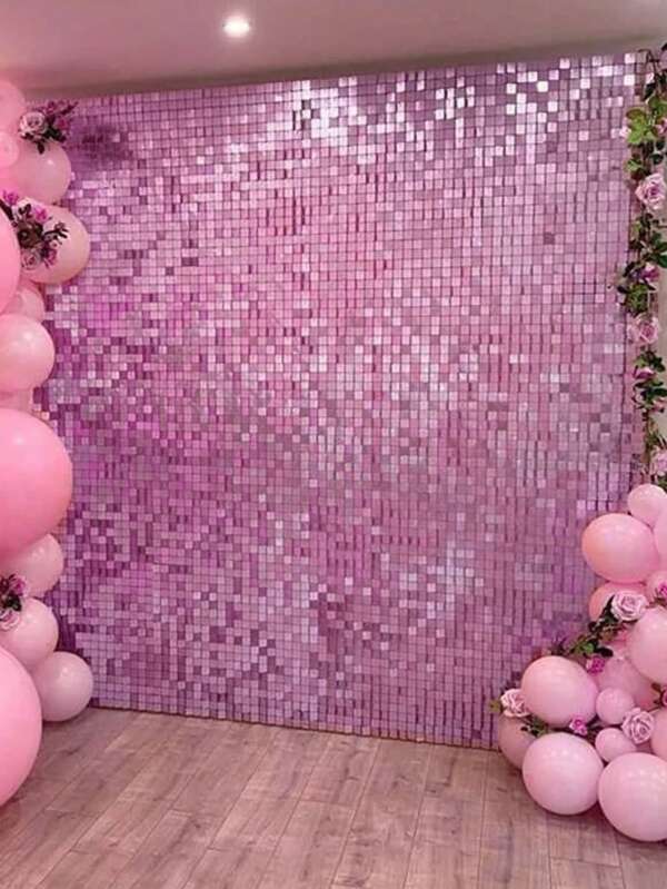 1 pieza/2 piezas Cortina de lámina holográfica, decoración de pared para fiesta y cumpleaños, cortina con decoración de lentejuelas cuadradas láser, decoración de fondo para fiestas, tamaño aproximado de 2 m x 1 m