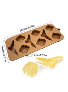 1 st. Halloween Choklad Silikonform , 3D Pumpa Yxa Flaska Kub & Klibbig Form För DIY Tårtdekoration Och Bakning , Köksredskap , Hushåll Tillbehör - Chokladbrun - Visa 7