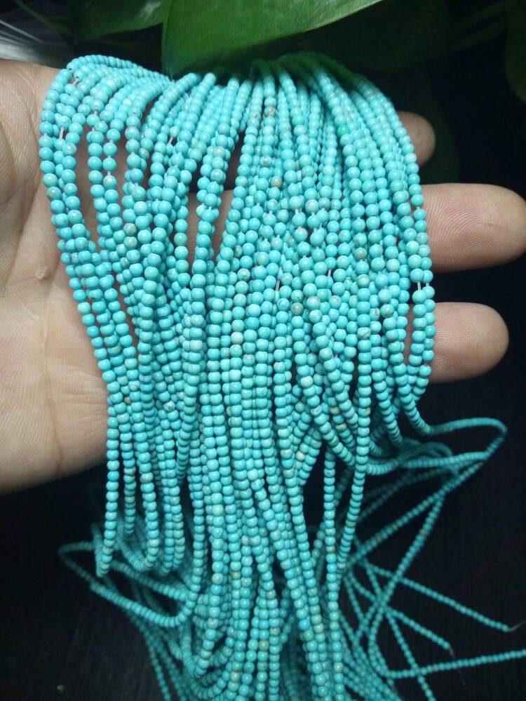 Bala&Fillic Perline di vetro 6/0 da 4 mm, circa 1200 pezzi/100 grammi in sacchetto, per realizzare bracciali e collane (azzurro