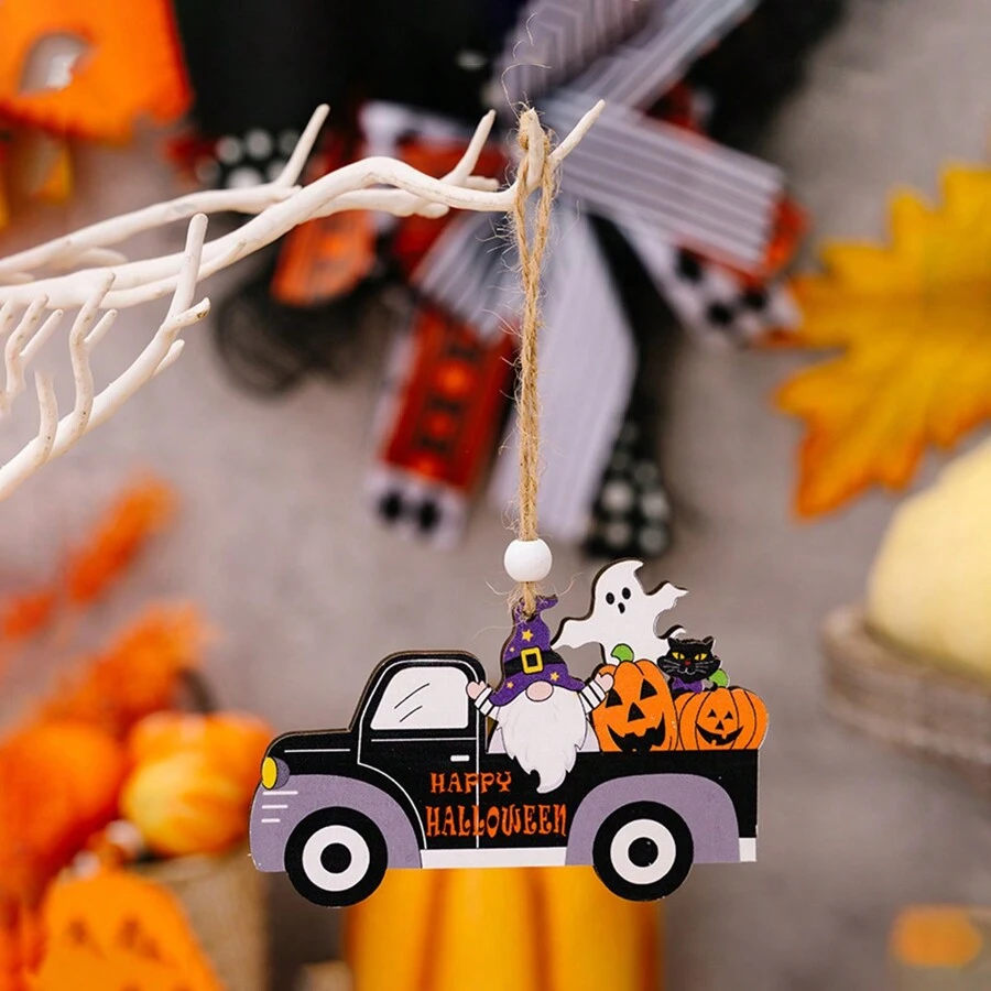 1 Miếng Halloween Theo chủ đề Bằng gỗ Ô tô/xe hơi Vật rủ xuống - màu đen - Xem 1