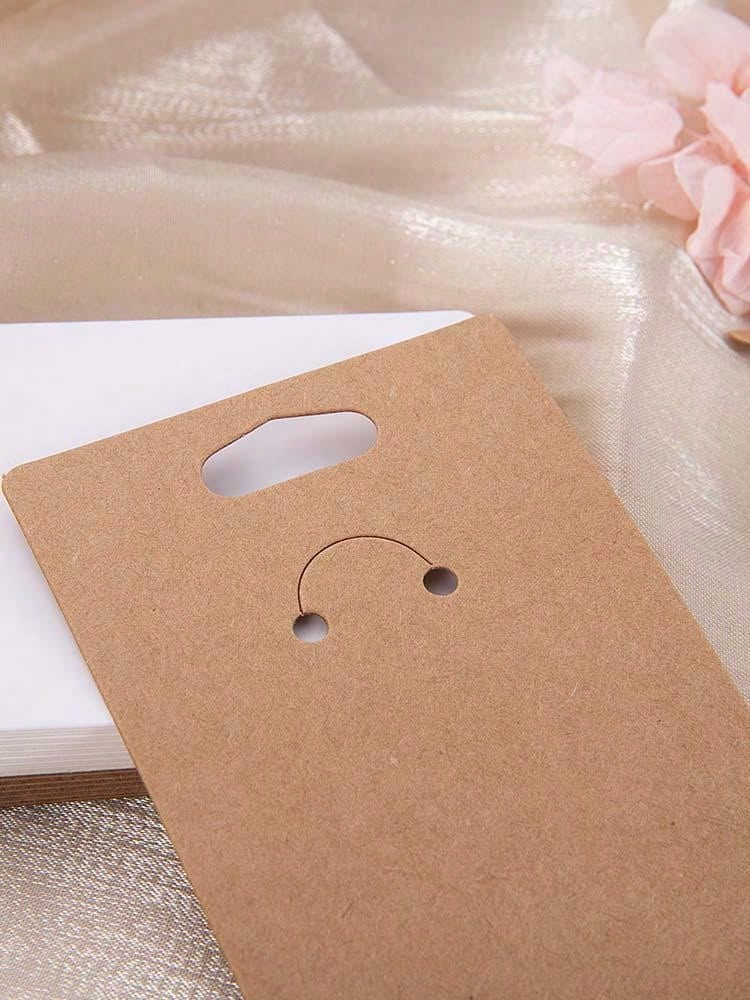 100 Cartes Porte-colliers En Kraft - Présentation Bijoux élégante - Étiquettes Suspendues Pour Boutique Ou Vente En Ligne