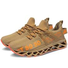 APRILSPRING Mens Athletic Shoes Running Walking Blade Tennis Sneakers - 金色 - 查看 4