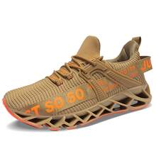 APRILSPRING Mens Athletic Shoes Running Walking Blade Tennis Sneakers - 金色 - 查看 5