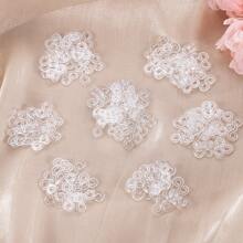 500入組s型半透明塑膠搭扣,藍色,用於綁橡皮筋 - 無色 - 查看 1