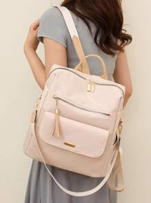 Fashionable Ladies' Travel Backpack With Tassel Pendant,Large Capacity,Anti-Theft DesignClassic,CasualFor Teen Girls Women College Students,Teacher,Rookies & White-Collar WorkersWork,Business,Commute,Outdoors,Travel,Outings,Shopping,Office,Vacation,School Backpack,Large Capacity,Portable,Laptop Compartment,For Teen Girls Women College Students,Boys And Men,College,Elementary School,Middle School,High School,Work,Business,Commute,Outdoors,Travel,Outings