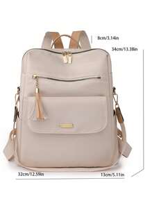 Fashionable Ladies' Travel Backpack With Tassel Pendant,Large Capacity,Anti-Theft DesignClassic,CasualFor Teen Girls Women College Students,Teacher,Rookies & White-Collar WorkersWork,Business,Commute,Outdoors,Travel,Outings,Shopping,Office,Vacation,School Backpack,Large Capacity,Portable,Laptop Compartment,For Teen Girls Women College Students,Boys And Men,College,Elementary School,Middle School,High School,Work,Business,Commute,Outdoors,Travel,Outings