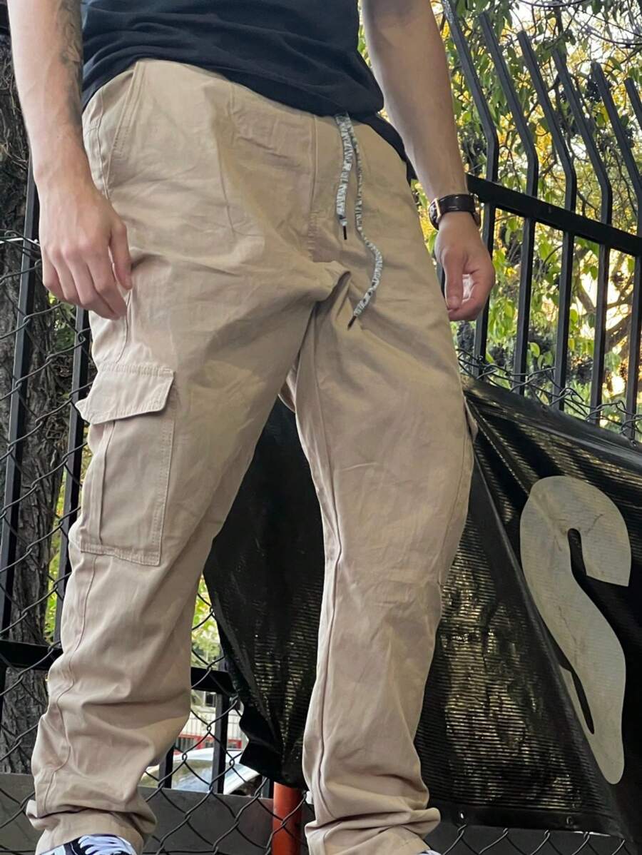 Men Jeans - 卡其色 - 查看 1