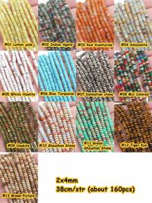 2x4 毫米 155-160 顆天然石珠間隔珠 - 非常適合 Diy 珠寶製作手鍊和項鍊! - 2x4毫米 - 查看 6