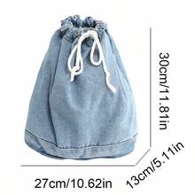 1 pieza con diseño de cordón, mochila deportiva simple de mezclilla, mochila informal, bolso escolar para ir al trabajo, mochilas ligeras para llevar para hombres, estudiantes universitarios, bolso minimalista de negocios - Celeste - Ver 2