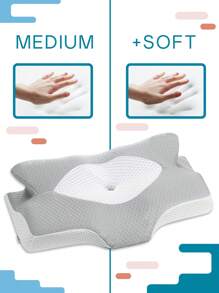 Elviros Cervical Memory Foam Pillow, Contour Pillows for Neck and Shoulder Pain, Ergonomic Orthopedic Sleeping Neck Contoured Support Pillow for Side Sleepers, Back and Stomach Sleepers - 淺灰色 - 查看 3