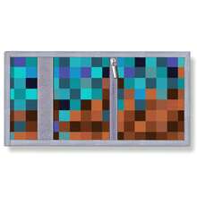 潮流格紋斜揹錢包,彩色配色流蘇肩帶 - 咖啡棕 - 查看 5