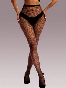 4pairs Women Hollow Out Fashionable Fishnet Goth Tights For Daily Life
