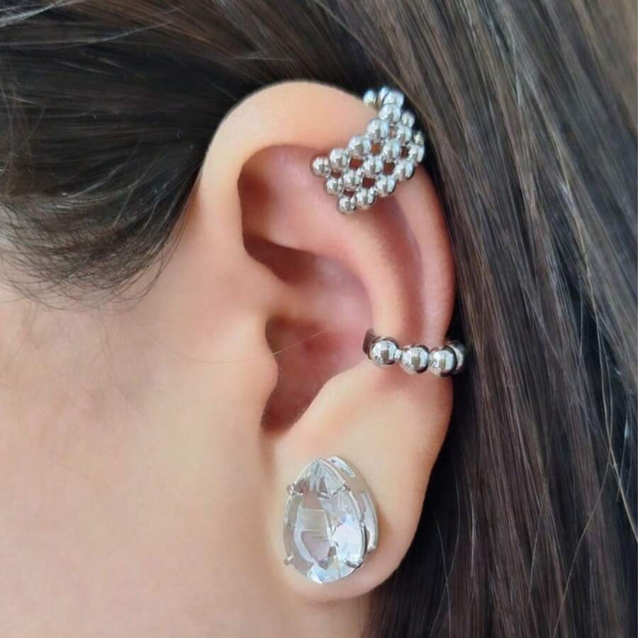 Stud Earrings - Bạc - Xem 1