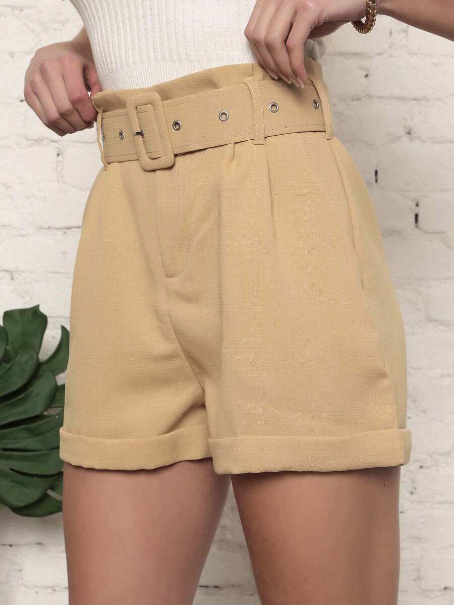 Women Shorts - 杏色 - 查看 1