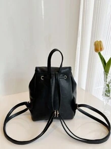 Minimalistische effen rugzak, all-match rugzak met trekkoord, eenvoudige mini-tas voor dames, rugzak, grote capaciteit, laptopvak, draagbaar, voor tienermeisjes, studenten, perfect voor kantoor, schooltassen voor de start van het schooljaar, waterdicht, geschikt voor tienermeisjes, studenten, kantoorpersoneel, perfect voor de start van het schooljaar, eerste schooldag, middelbare school, werk, zaken, woon-werkverkeer