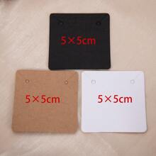 50pcs White Thick Square Display Cards For Jewelry, 5x5cm, Ideal For Handmade Necklaces, Bracelets, Earrings Packaging And Presentation - White - View 8