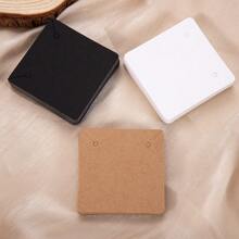 50pcs White Thick Square Display Cards For Jewelry, 5x5cm, Ideal For Handmade Necklaces, Bracelets, Earrings Packaging And Presentation - White - View 4