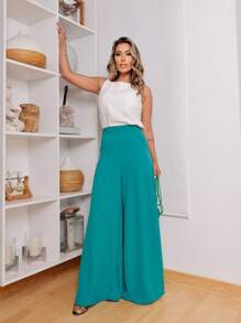 Women Pants - Teal Blue - View 4