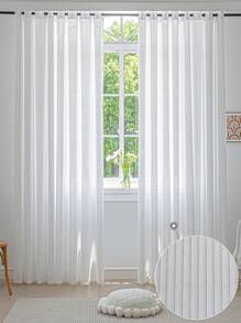 1 件半透明但不透明垂直百葉簾,白色條紋半透明窗簾,濾光紗布,長濾光半透明窗簾適用於客廳、臥室、辦公室 - 白色 - 查看 5