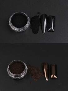 FULL BEAUTY 2 盒黑棕色镜面效果指甲粉金属镀铬指甲设计金属指甲彩绘颜料摩擦闪光粉装饰 DIY 指甲饰品指甲宝石指甲用品 - 彩色 - 查看 7