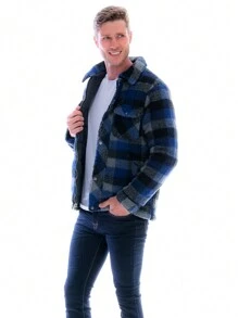 Chamarra Tipo Leñador Para Hombre Doble Vista Reversible - Negro - Ver 5