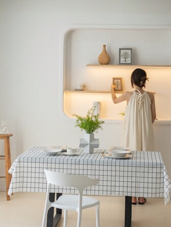 Pvc Waterproof & Oilproof Modern Style Table Cover For Coffee Table/Tea Table, Suitable For All Seasons