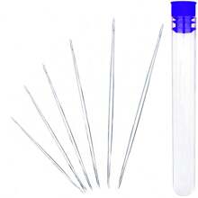 6-18pcs Beading Needles Set, Including Big Eye Needle, Collapsible Eye Needle, Seed Beading Needle, Twisted Needles In 6x Different Sizes. Big Eye Needles And Seed Beading Needles Are Ideal For Stringing Beads, Open Eye Needle, And Collapsible Eye Needle Ideal For String Beads With Clasp. Darning Needle Is Ideal For Repairing Clothes And Other Creative Uses. The Darning Needles Are Available In Three Sizes. The Set Comes With A Needle Bottle(random Cap Color). - Silver - View 2