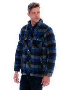 Chamarra Tipo Leñador Para Hombre Doble Vista Reversible - Negro - Ver 3