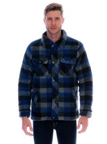 Chamarra Tipo Leñador Para Hombre Doble Vista Reversible - Negro - Ver 1