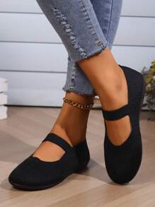 女式夏季新款中空透氣休閒軟底瑜珈鞋 - 黑色 - 查看 1