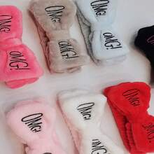 1 Pieza Diadema De Maquillaje y Baño Con Diseño De Lazo OMG! - Negro - Ver 3