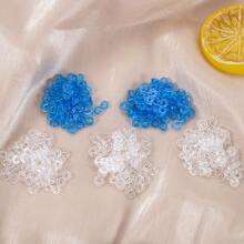 500入組s型半透明塑膠搭扣,藍色,用於綁橡皮筋 - 無色 - 查看 3