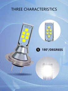 1入組新款h7 H11 Led燈泡12 Led霧燈和前照燈,適用於汽車dc12-24v 6500k超亮汽車霧燈汽車燈 - 白色 - 查看 3