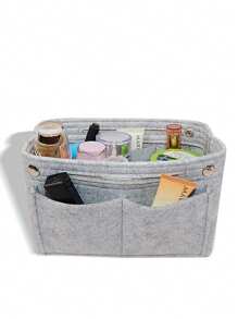 Plain Felt Tote Bag Liner, Minimalist Fashion Casual Daily Use - Light Grey - View 1