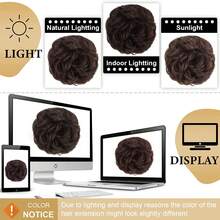 2PCS Synthetic Hair Bun Extensions Messy Curly Elastic Scrunchies Hairpieces Synthetic Chignon Donut Updo Hair Pieces for Women - Brown - View 10