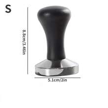 1PC 51/53/58MM Coffee Powder Hammer Tools Espresso Barista Tool With Wooden Handle Flat Base Powder Hammer For Perfect Pressing Essential Distributor For Coffee Durable Stylish. - Black - View 2
