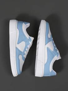 男士淺藍白休閒運動鞋,舒適透氣 - 淺藍色 - 查看 5