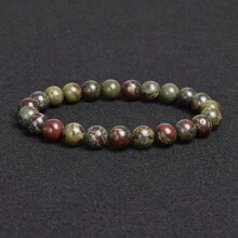 1pc Men's Beaded Bracelet 8mm Rhodonite Agate Healing Crystal Gem Bracelet Mala Yoga Meditation Jewelry Gifts For Women Men-Calm,Confidence,Protection,Success