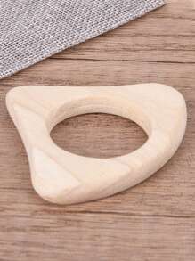 4pcs Wooden Baby Rattle Toys With Bell, Natural Wood Teething Toys Set - Apricot - View 8