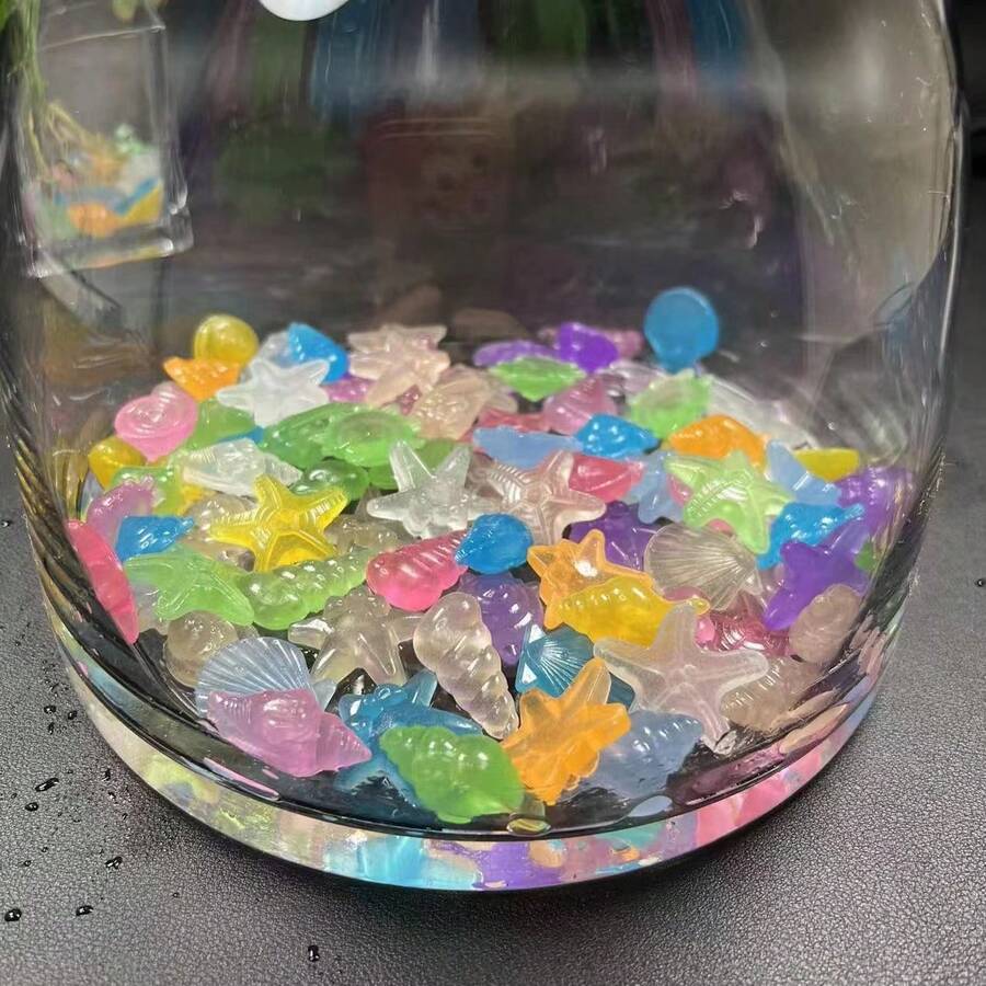 水族館風景發光發亮鵝卵石&小海螺殼(混色) - 混色 - 查看 1