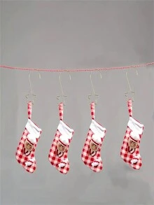 20入組銀色聖誕花圈掛鉤,聖誕裝飾,星形金屬聖誕花掛鉤,聖誕樹裝飾用品