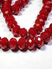 1串红色陶瓷玻璃珠，尺寸可选：3毫米/4毫米/6毫米/8毫米/10毫米/12毫米，适合制作耳环/手链/脚链/项链等首饰，也可用于圣诞树装饰/节日装饰/婚礼装饰/窗户装饰 - 紅色 - 查看 6